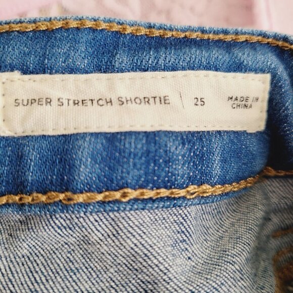 Pacsun Jean Shorts Sz 25 Distressed Cuffed Medium Wash Stretchy Casual Denim - Picture 6 of 8